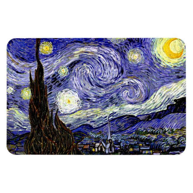 Van Gogh's Starry Night, 1889 Magnet (Horisontell)