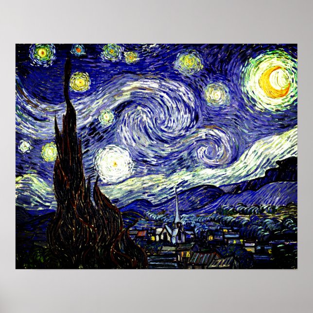 Van Gogh's Starry Night, 1889 Poster (Framsidan)