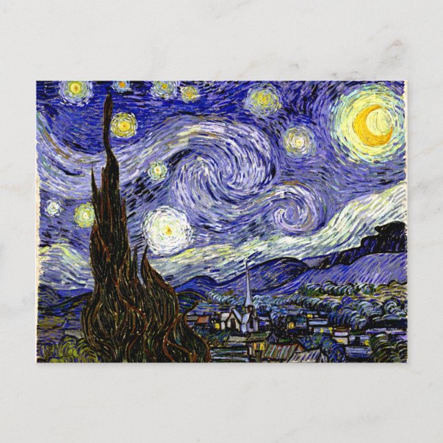 Van Gogh's Starry Night, 1889 Vykort (Framsida)