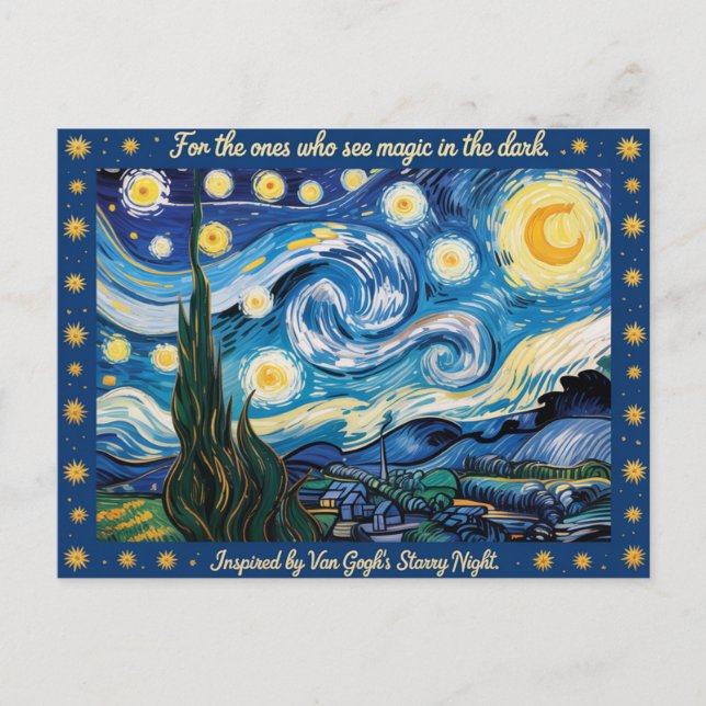 Van Goghs Starry Night Art Inspired Vykort (Framsida)
