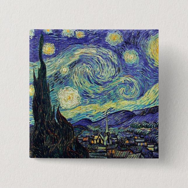 Van Gogh's Starry Night Knapp (Framsida)
