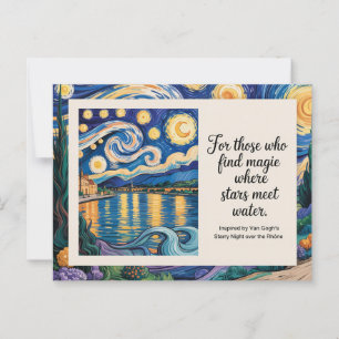Van Gogh's Starry Night over the Rhone Inspired Vykort