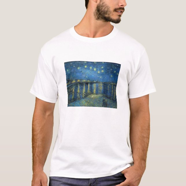 Van Gogh's Starry Night over the Rhone T Shirt (Framsida)