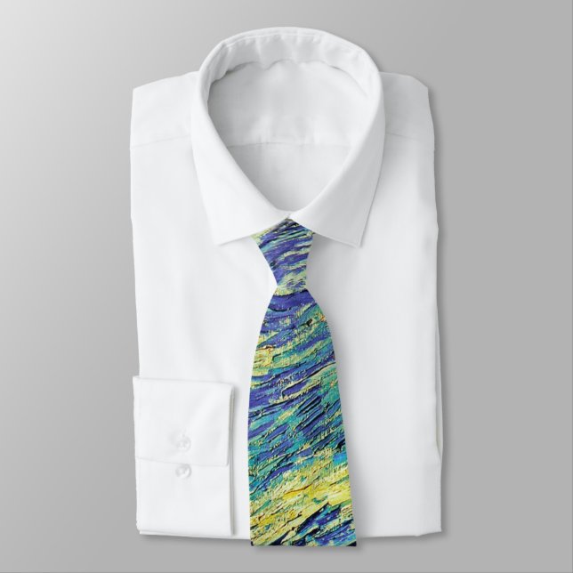 Van Gogh's Starry Night Painting Neck Tie Slips (Bunden)