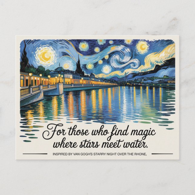 Van Gogh's Starry Night Rhone Art Inspired Vykort (Framsida)