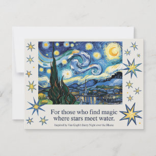 Van Gogh's Starry Night Rhone Art Inspired Vykort