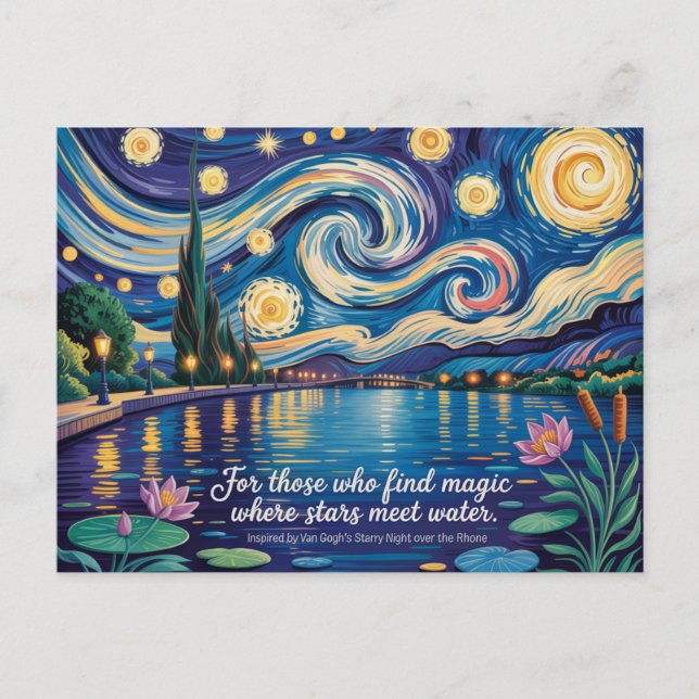 Van Gogh's Starry Night Rhone Art Inspired Vykort (Framsida)