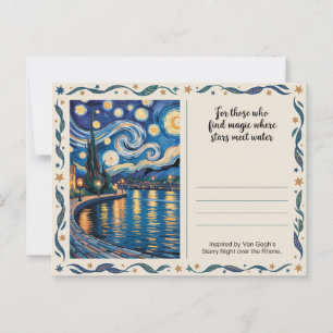Van Gogh's Starry Night Rhone Art Inspired Vykort