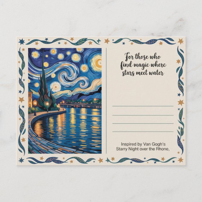 Van Gogh's Starry Night Rhone Art Inspired Vykort (Framsida)
