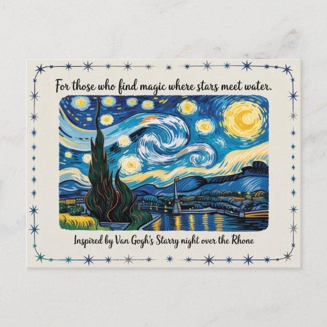 Van Gogh's Starry Night Rhone Art Inspired Vykort (Framsida)