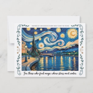 Van Gogh's Starry Night Rhone Art Inspired Vykort