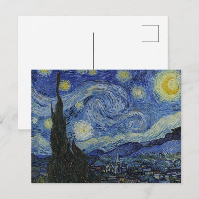 Van Gogh's Starry Night: Whirlwind of Dreams Vykort (Fram/baksida)