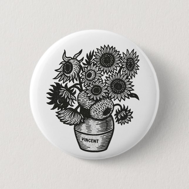 Van Gogh's Sunblommor Knapp (Framsida)