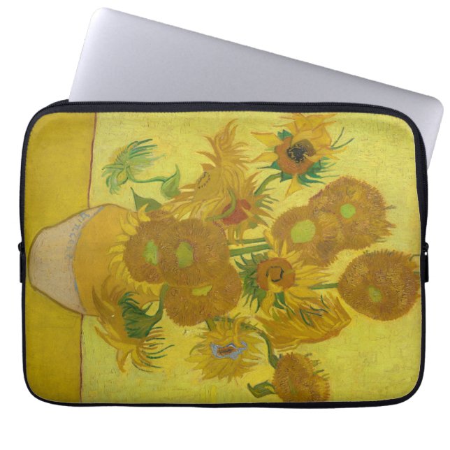 Van Gogh's Sunblommor Laptop Fodral (Framsidan)