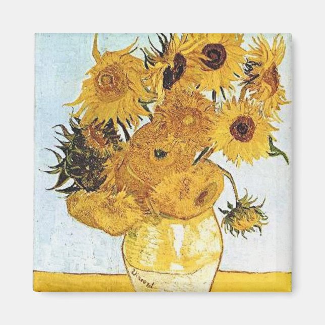 Van Gogh's Sunblommor Magnet (Framsidan)