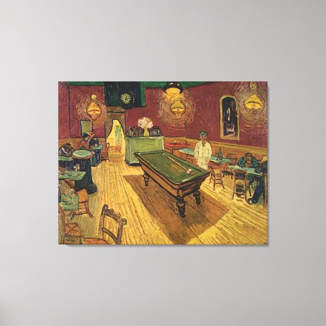 Van Gogh's The Nght Café (Le Café de unit) 1888 Canvastryck (Framsida)