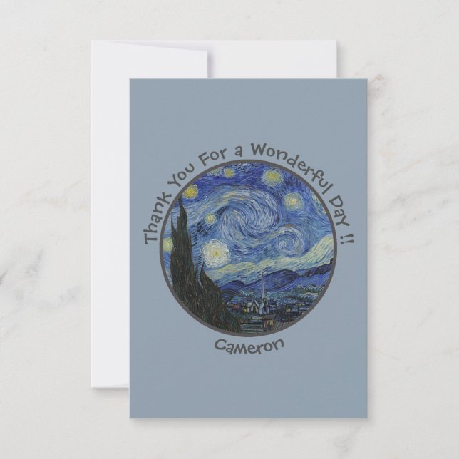van Goghs The Starry Night Festartiklar Samling Tack Kort (Framsida)
