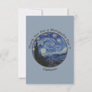 van Goghs The Starry Night Festartiklar Samling Tack Kort