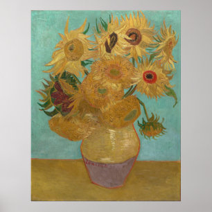 Van Gogh's Vas med tolv solblommor Poster