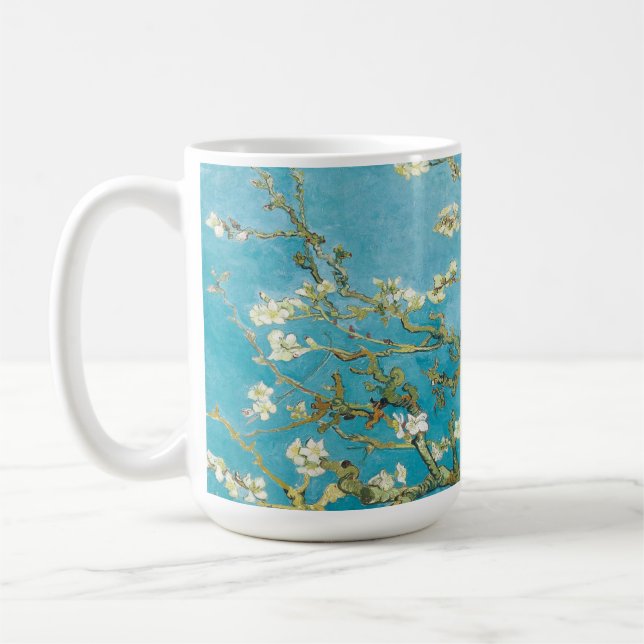 Van Goghs Vibrant Turquise Blue Almond Blommar Kaffemugg (Vänster)