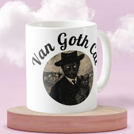 Van Goth Cat Starry Night Gothic stil Kaffemugg