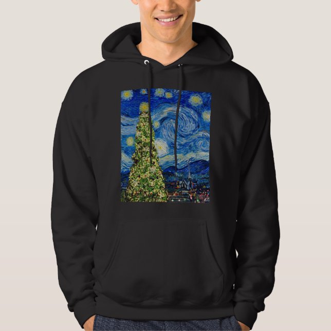 Van Gough Starry Night - Julgran Hoodie (Framsida)
