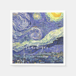 Van Gough Starry Night Tack Bröllop Pappersservett