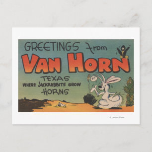 Van Horn, Texas (Jackrabbit & Crow) Vykort