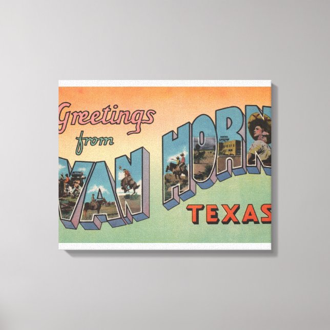 Van Horn, Texas - Large Brev Scenes Canvastryck (Framsida)