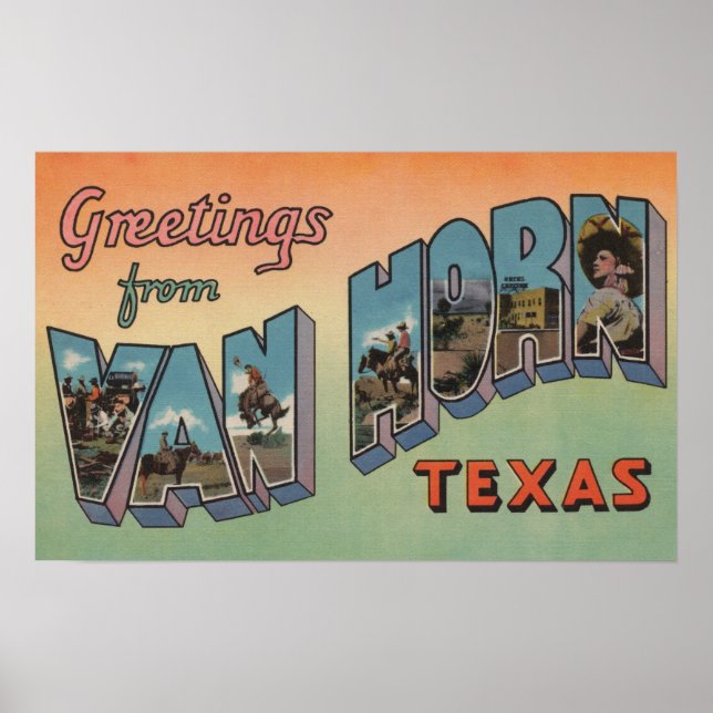 Van Horn, Texas - Large Brev Scenes Poster (Framsidan)