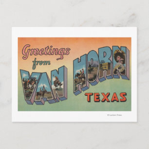 Van Horn, Texas - Large Brev Scenes Vykort