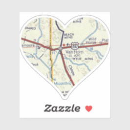 Van Horn Texas Retro Karta Klistermärken