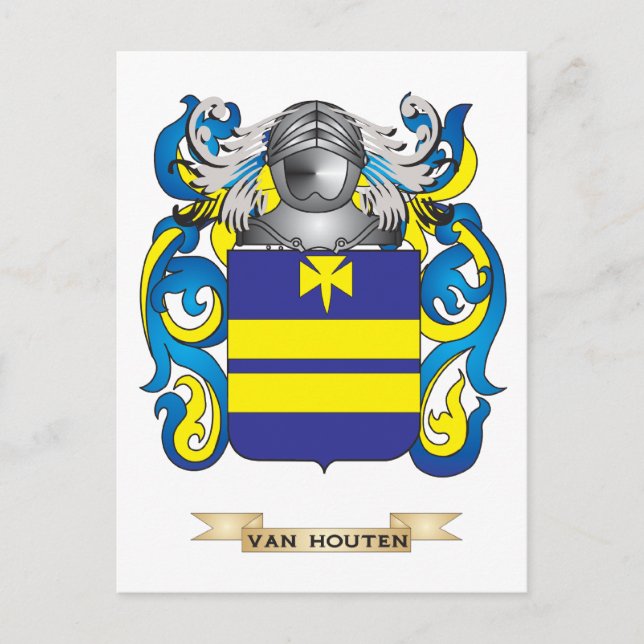Van Houten Family Crest (Jackande av Arm) Vykort (Framsida)