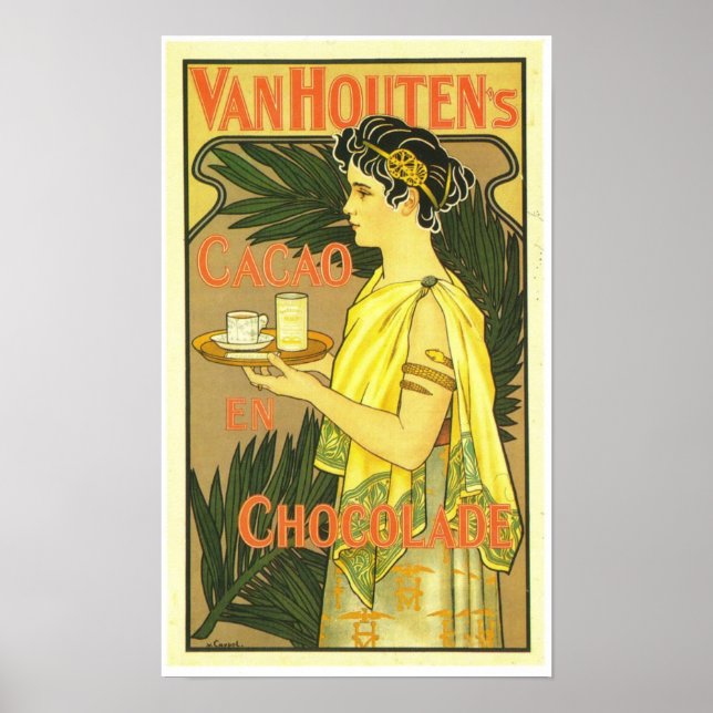 Van Houtens Cacao en Chocolade 1899 Poster (Framsidan)