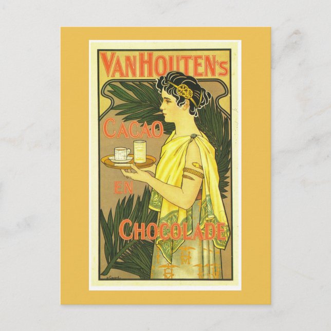 Van Houten's Cacao en Chocolade Vintage Vykort (Framsida)