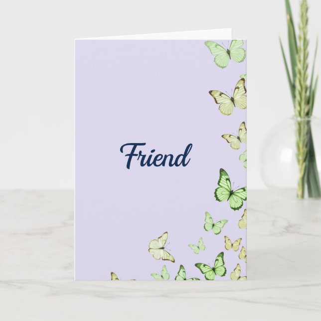 Vän Indigo Script Card Kort (Framsida)