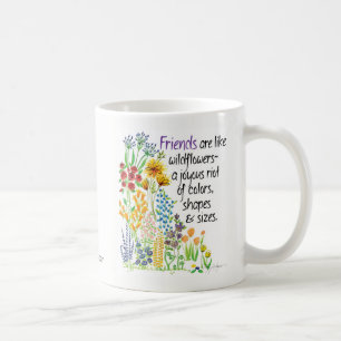 "Vän kaffemugg; blommagåvamugg Kaffemugg