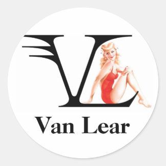 Van Lear Round Sticker Runt Klistermärke
