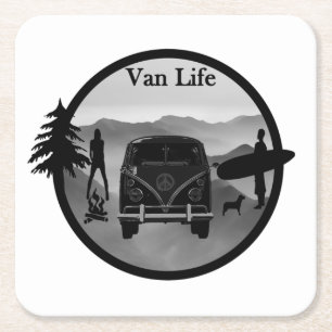 Van Life äventyr Underlägg Papper Kvadrat