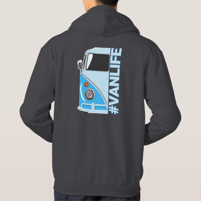 Van Life. Camping and Surfing. Unisex Hoodie (Baksida)