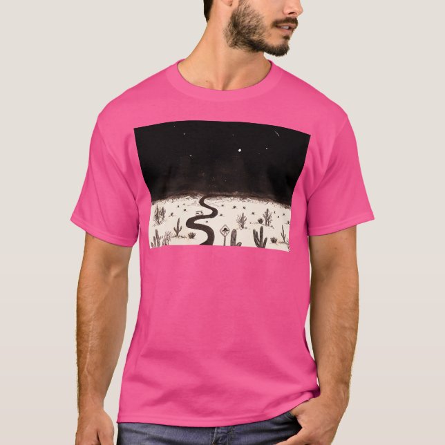 Van Life Desert Ufo Watcher T Shirt (Framsida)