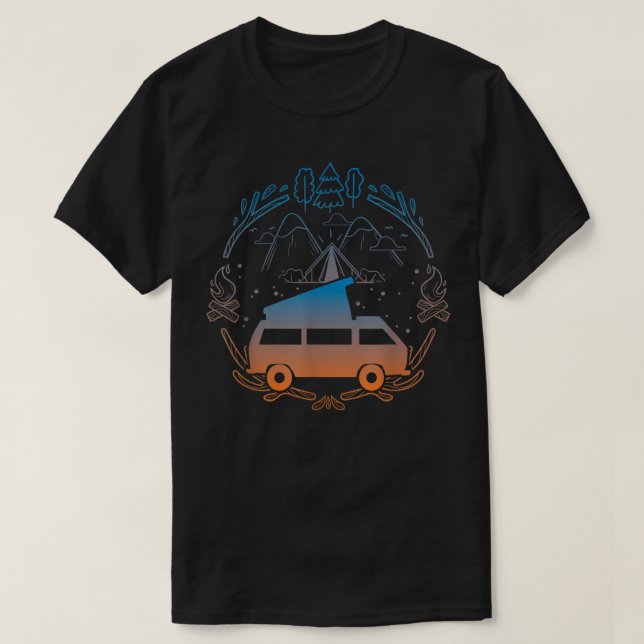 Van Life Design - Vanagon Van Buss Dipper Campfire T Shirt (Design framsida)