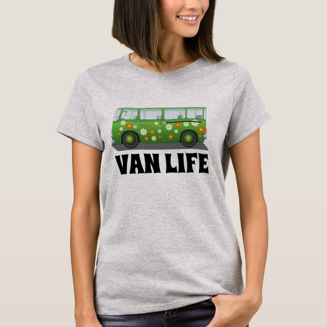 VAN LIFE HIPPIE VINTAGE T-SHIRTS TEES (Framsida)