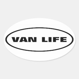 VAN LIFE Nomad Äventyr Travel Camping Lifestyle Ovalt Klistermärke