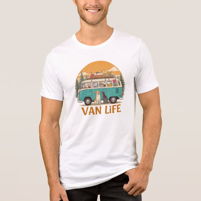 Van Life Paws & Adventure T-Shirt (Framsida)