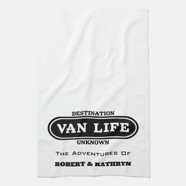 "Van Life" Personlig Kitchen Towel Kökshandduk (Vertikal)