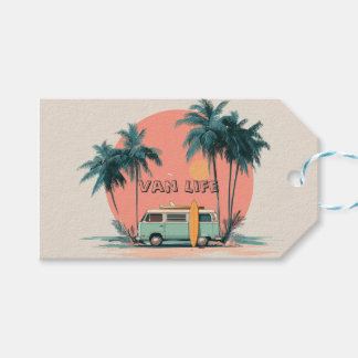 Van Life – Retro Beach Camper Konst Presentetikett