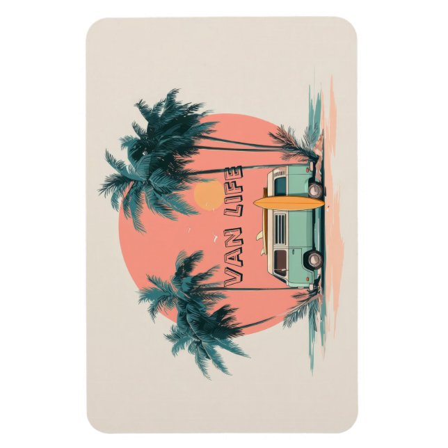 Van Life – Retro strandcamper konst Magnet (Vertikal)