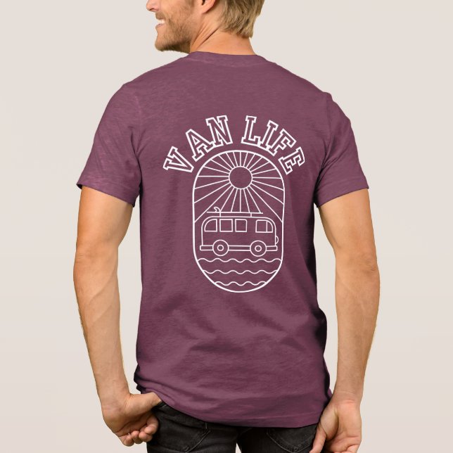 Van Life Solnedgång Camper Van Unisex T Shirt (Baksida)