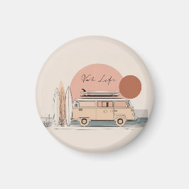 Van Life Surf Van – Retro Beach Camper Aesthetic  Magnet